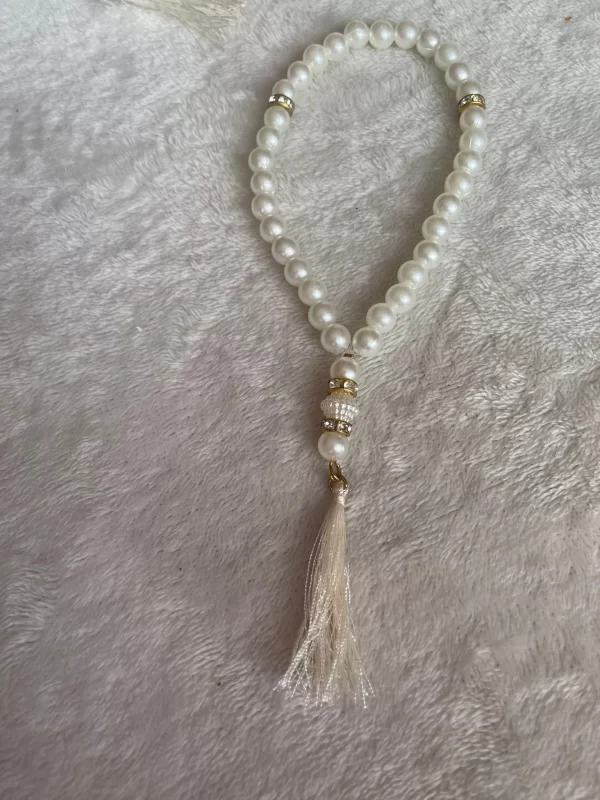 33-Bead Luxurious Pearl Tasbih – Islamic Prayer Beads