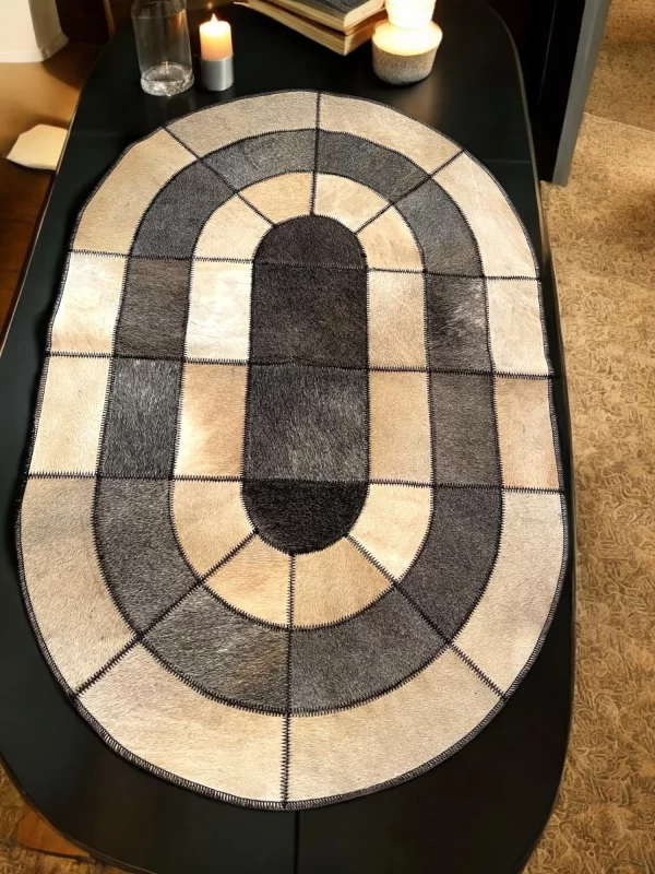 Handmade Cowhide Patchwork Rug or Table Runner - Image 4