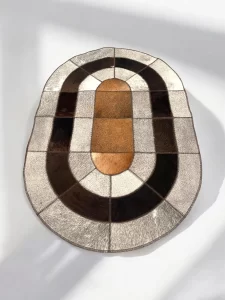 Handmade Cowhide Patchwork Small Accent Rug & Table Runner