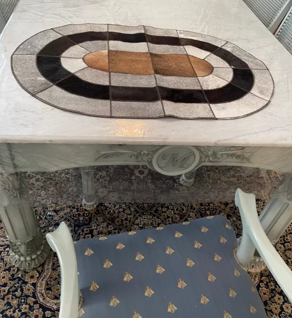 Handmade Cowhide Patchwork Small Accent Rug & Table Runner - Image 3