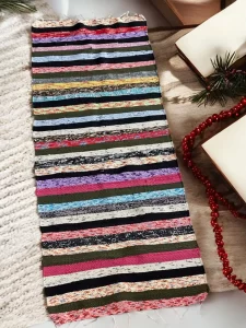 Handmade Colorful Kilim Runner – 5ft x 2.25ft Boho Flat-Weave Rug