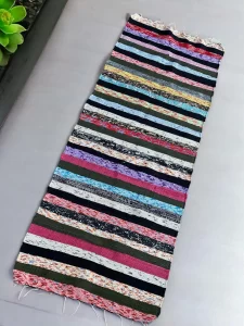 Handmade Colorful Kilim Runner – 5ft x 2.25ft Boho Flat-Weave Rug
