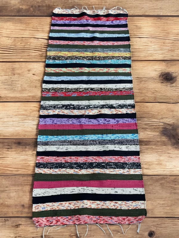 Handmade Colorful Kilim Runner – 5ft x 2.25ft Boho Flat-Weave Rug - Image 3