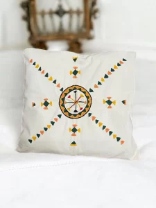 Hand-Embroidered 17-Inch Siwa Cushion