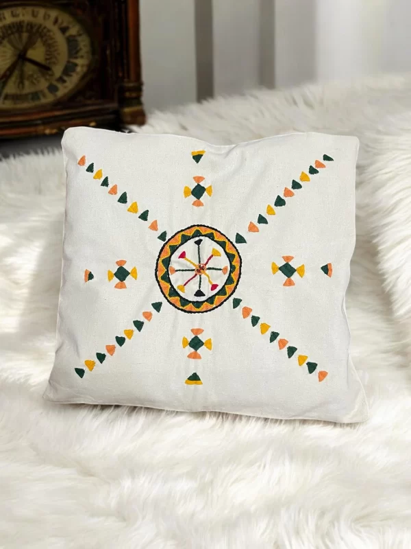 Hand-Embroidered 17-Inch Siwa Cushion - Image 3