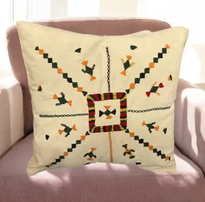 Hand-Embroidered 17" Egyptian Siwa Tribal Cushion