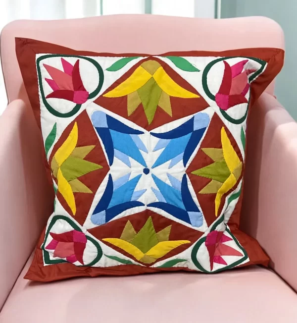 Floral Patchwork Khayamiya Cushion