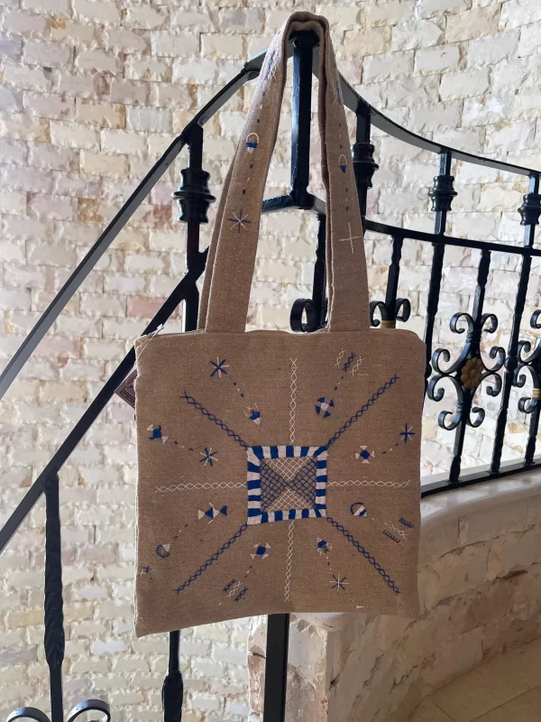 Siwa Geometric Hand-Embroidered Collectible Tote Bag - Image 3