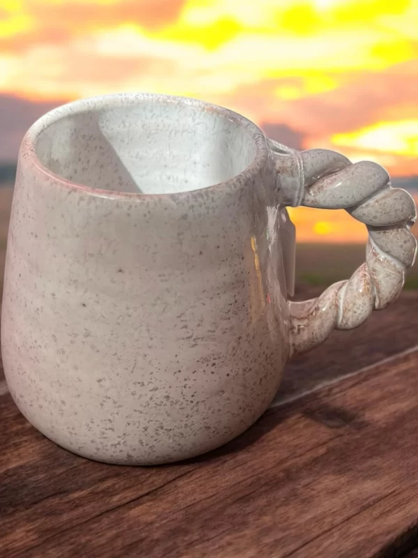 Braided Handle Handmade Ceramic Mug - Image 4