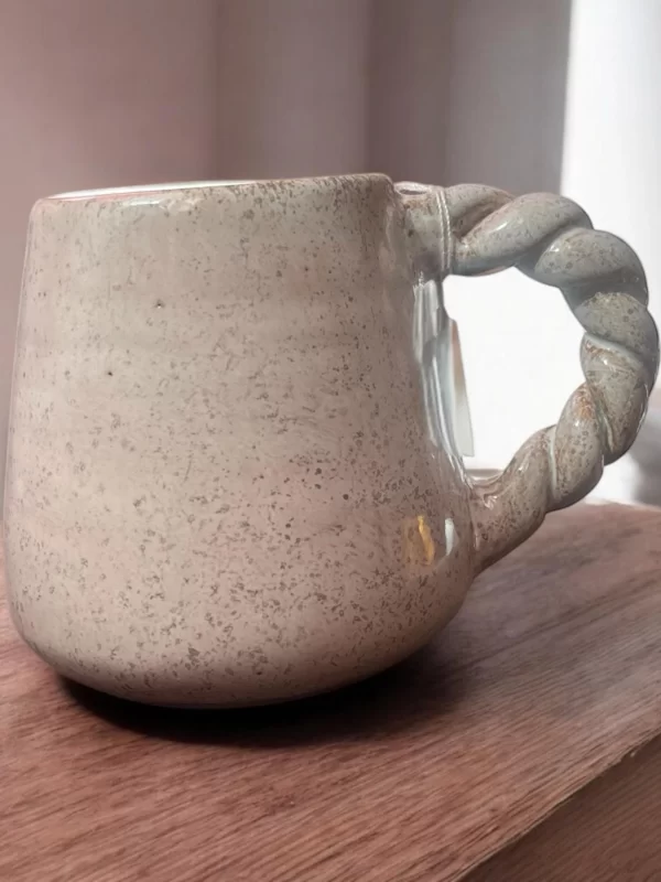 Braided Handle Handmade Ceramic Mug - Image 3