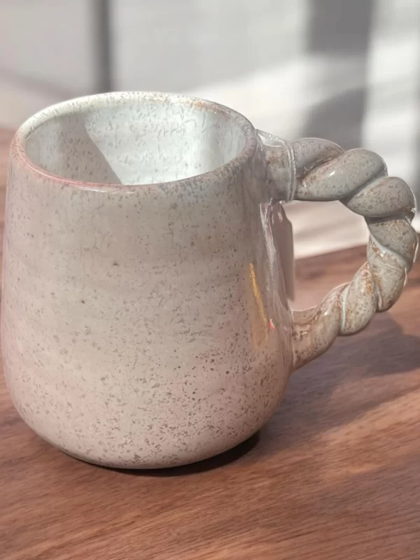 Braided Handle Handmade Ceramic Mug - Image 2