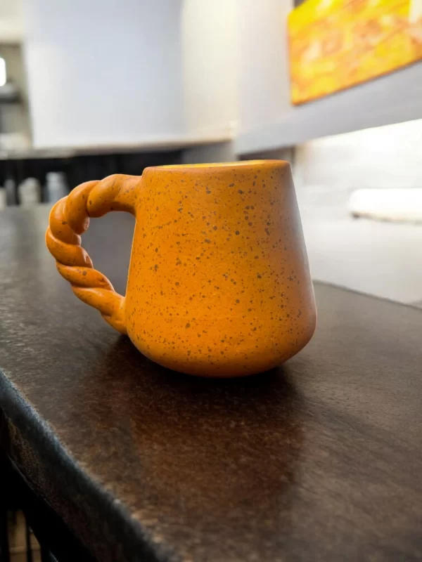 Golden Sunrise Handmade Pottery Mug - Image 4