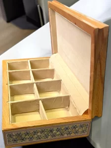 Handmade Wooden Box with Mother of Pearl Inlay
