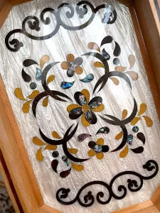 Handmade Beech Wood Tray with Mother of Pearl Inlay