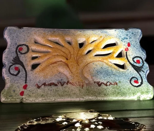 Handcrafted Pottery Tree of Life Trivet - Image 2