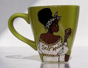Self-Made Empowerment Mug – Hand-Painted with Rhinestones
