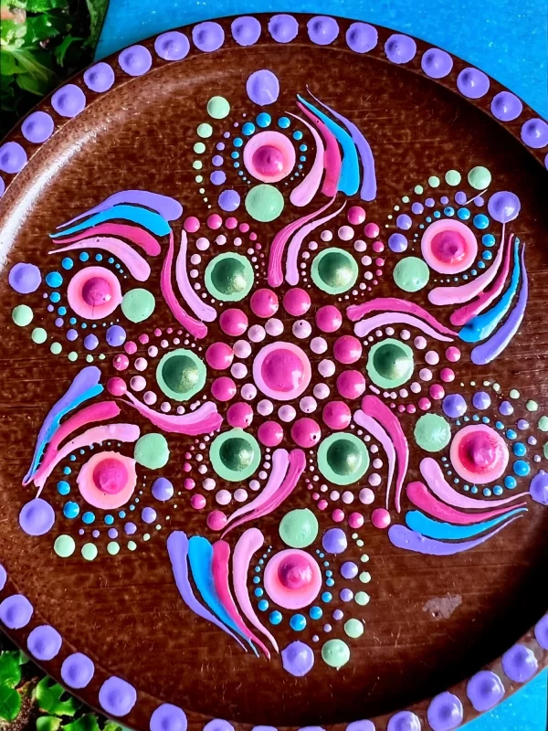 Set of 6 Handmade Mandala Coasters with Storage - Image 7