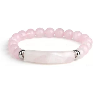 Stone Beaded Handmade Yoga Energy Healing Bracelet With Rose Quartz