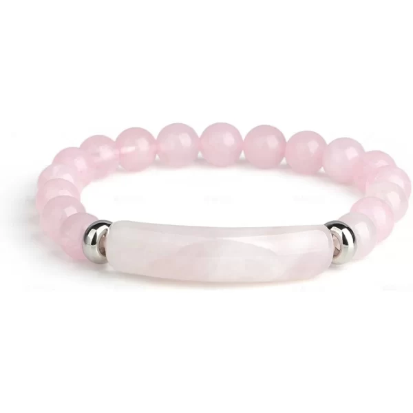 Stone Beaded Handmade Yoga Energy Healing Bracelet With Rose Quartz