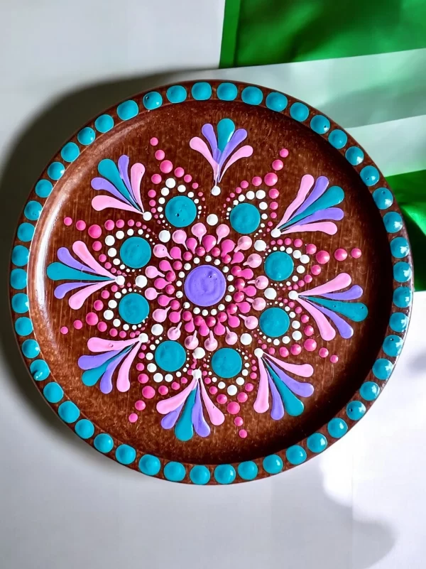 Set of 6 Handmade Mandala Coasters with Storage - Image 8