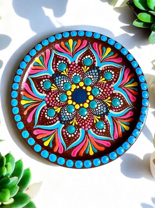 Set of 6 Handmade Mandala Coasters with Storage - Image 4
