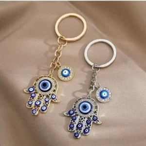 Hamsa Hand Evil Eye Keychain for Spiritual Protection