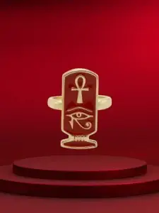 18K Gold-Plated Cartouche Ring - Pharaonic Jewelry