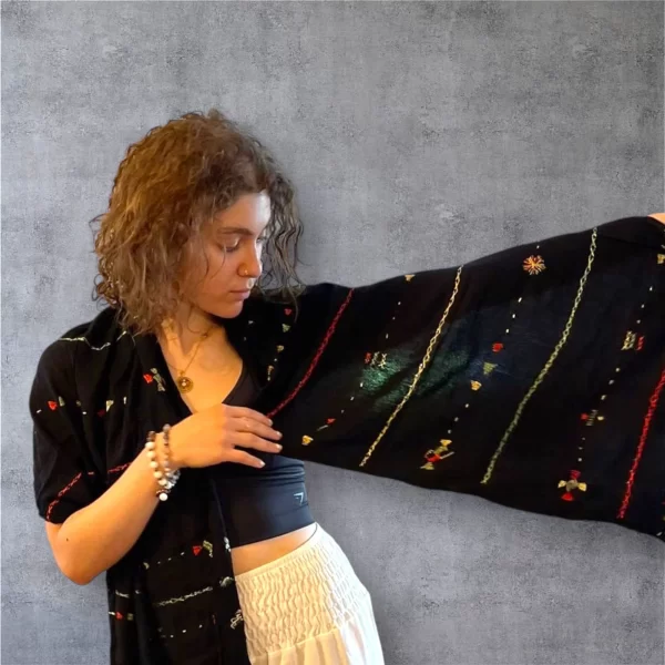 Handwoven Cotton Embroidered Scarf