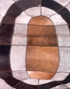 Handmade Cowhide Patchwork Small Accent Rug & Table Runner