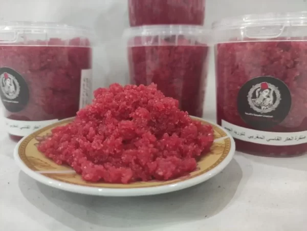 Original Moroccan Argan & Rose Oil Exfoliating Scrub with Aker Fassi - Antioxidant Rich with Sea Salt for Glowing Skin