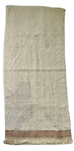 Elegant Cream 100% Egyptian Cotton Hand Towel with Pink Crochet Lace Trim