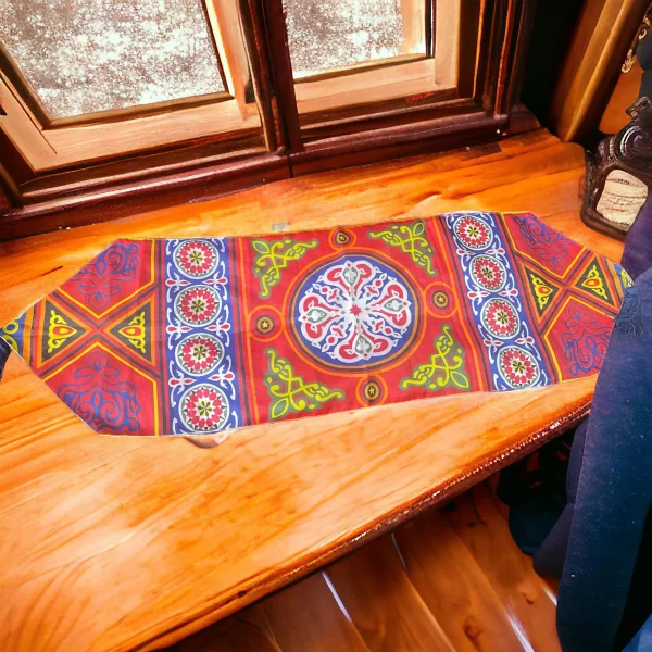 Egyptian Cotton Khayamiya Table Runner 136cm x 40cm - Colorful Islamic Ramadan Décor - Image 3