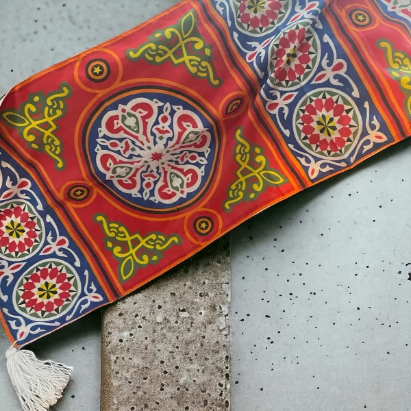 Egyptian Cotton Khayamiya Table Runner 144cm x 45cm - Colorful Islamic Ramadan Décor - Image 2