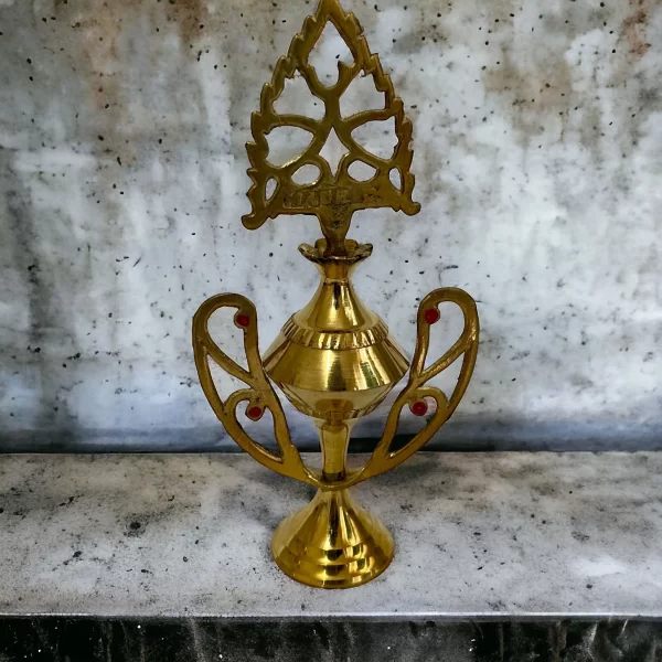 Vintage Brass Surme Dani - Large Traditional Kohl Holder with Stick, 6.7" Islamic Arabian Décor - Image 4