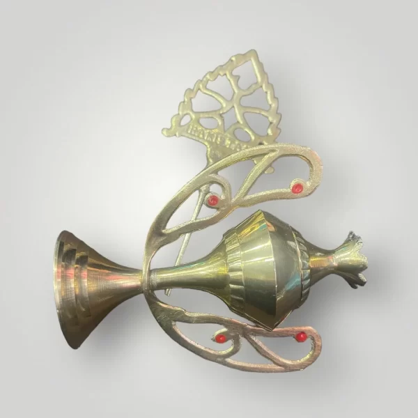 Vintage Brass Surme Dani - Large Traditional Kohl Holder with Stick, 6.7" Islamic Arabian Décor - Image 3
