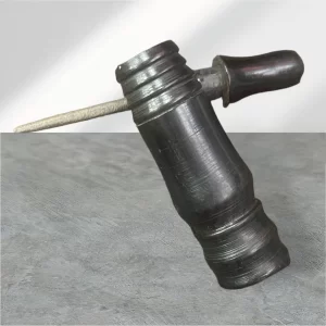 Egyptian Ebony Wood Kohl Container - Handcrafted Traditional Carved Cosmetic Holder