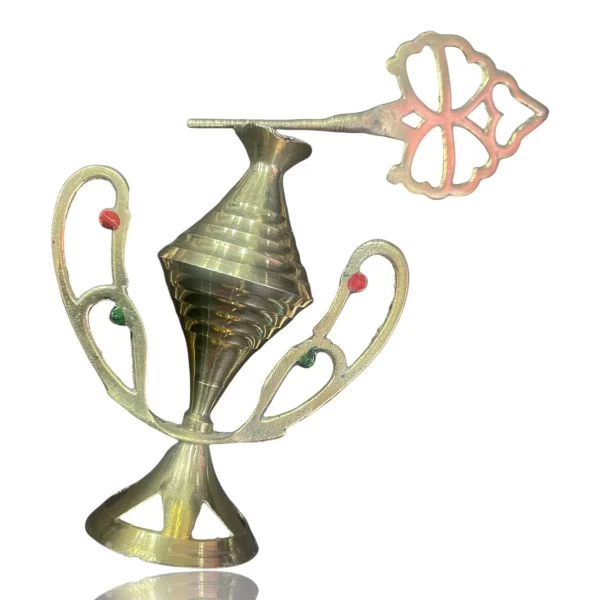 Egyptian Brass Kohl Holder - Traditional Antique Copper Surma Dani with Gemstones - Image 4