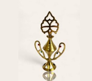 Egyptian Brass Kohl Holder - Traditional Antique Copper Surma Dani with Gemstones