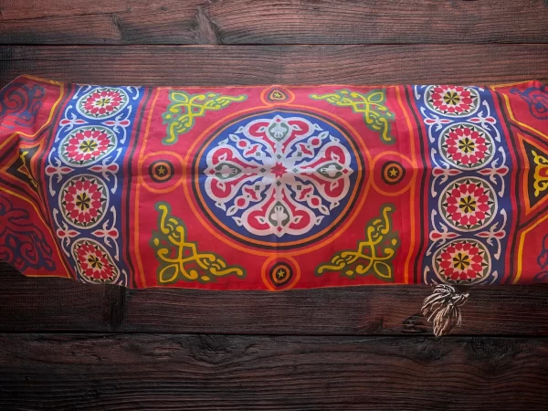 Egyptian Cotton Khayamiya Table Runner 136cm x 40cm - Colorful Islamic Ramadan Décor